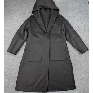 Belle & Bloom Wool Coat Womens Small Walk This Way Blanket Hooded Quiet Luxury